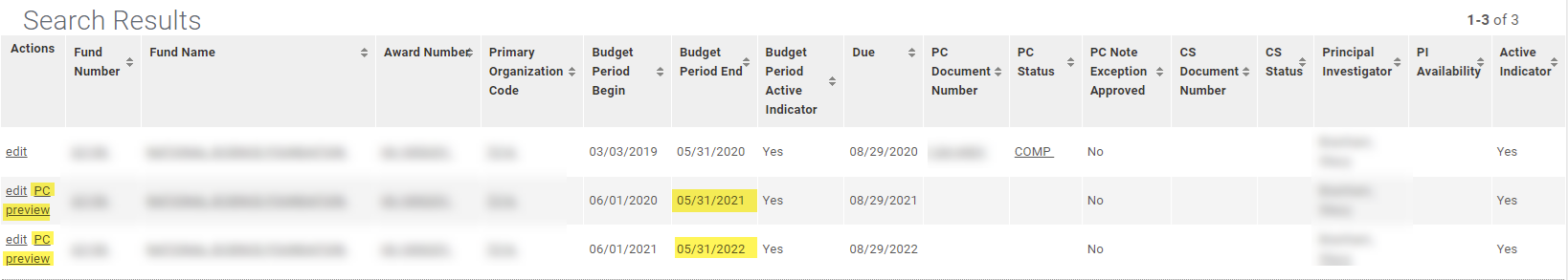 preview the budget period end date