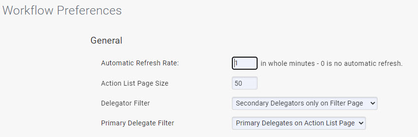general preferences