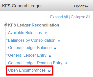 open encumbrance lookup link