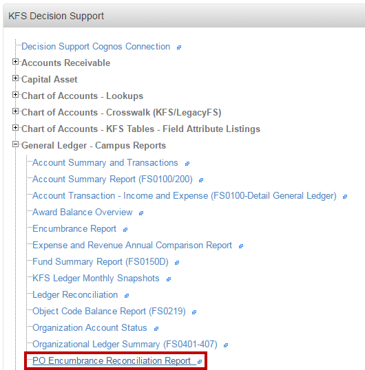 report is under campus gl